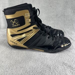 Sting Viper X Boxing Shoes Black Gold Mens Size 8